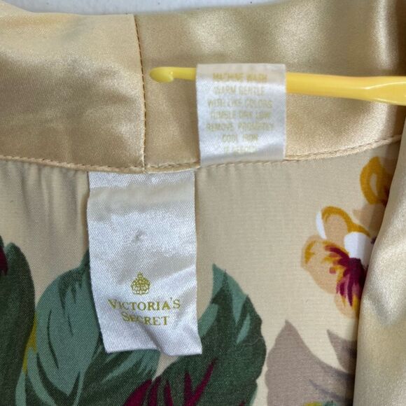 Vintage Victorias Secret Gold Label Floral Button Front Sleep Shirt Women Small - Picture 7 of 12